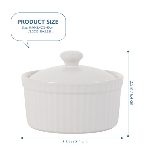 1 Styk Ceramic Gräddas Med Lock 1