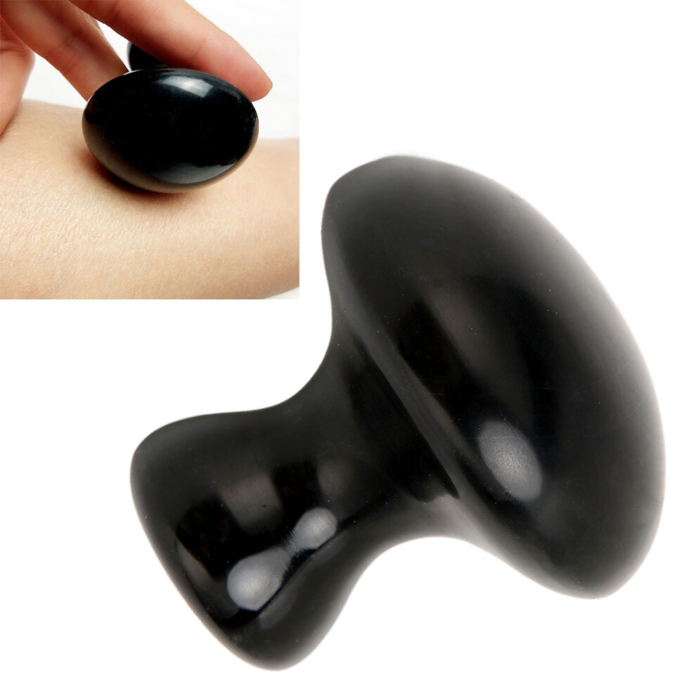 Unisex Mushroom Shaped Bian Stone Hot Massage Stone For Spa, 1.8 Inch