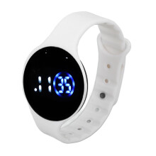 Kinder Digital Wasserdichte Silikon-Uhr 8009 - Weiß, 240mAh
