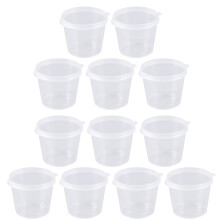 100Pcs Engångs Plast Portionsbehållare Transparent Med Lock