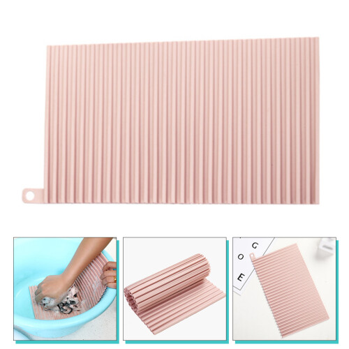 Petit Lave-Linge Maison Silicone Pliable Antidérapant Rose 1