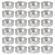 50Pcs Aluminum Tea Light Cup Candle Case Silver for DIY Crafts Storage