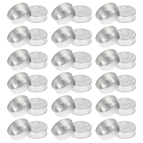 50Pcs Aluminum Tea Light Cup Candle Case Silver for DIY Crafts Storage 2