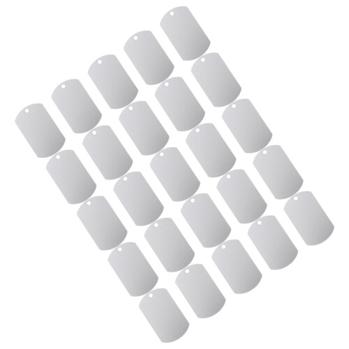 25Pcs Strong Silver Aluminum Dog Id Tags Custom Engraved Pet Tags 1