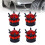 4Pcs Kronformade Hjulhjässar Svart 8