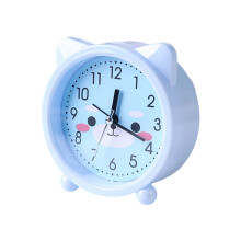 Colored Kitten Alarm Clock for Children with Lovel Ears-Blue