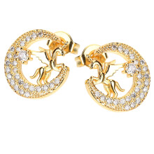 1Paar Goldene Ohrstecker Legierung Für Frauen