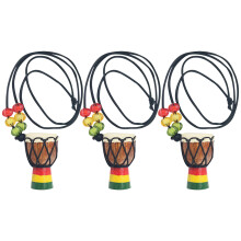6 Stuks Drummer Halsketting Mini Djembe Percussie Hanger