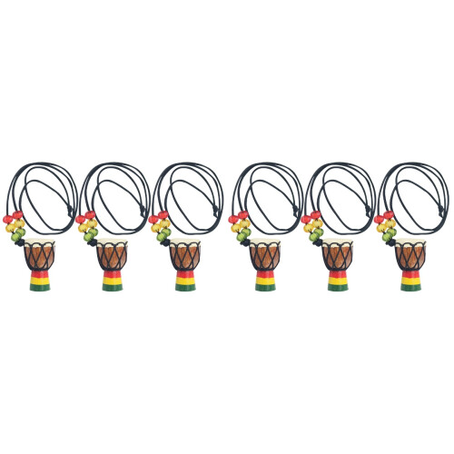 6 Stuks Drummer Halsketting Mini Djembe Percussie Hanger 1