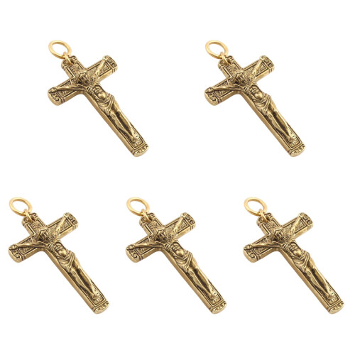 5St Multi Functionele Gouden Koperen Kruis Sleutelhanger Decor 1