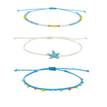 3 Bohemische Voetketting Enkel Armband Geweven