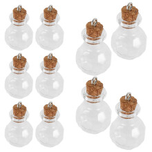 10Stk Mini Glasflaschen Mit Korkverschluss Anhänger Und Charms