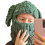 Handgewebte Mütze, gestrickte Mütze, warme-grüne Hasenohren 1