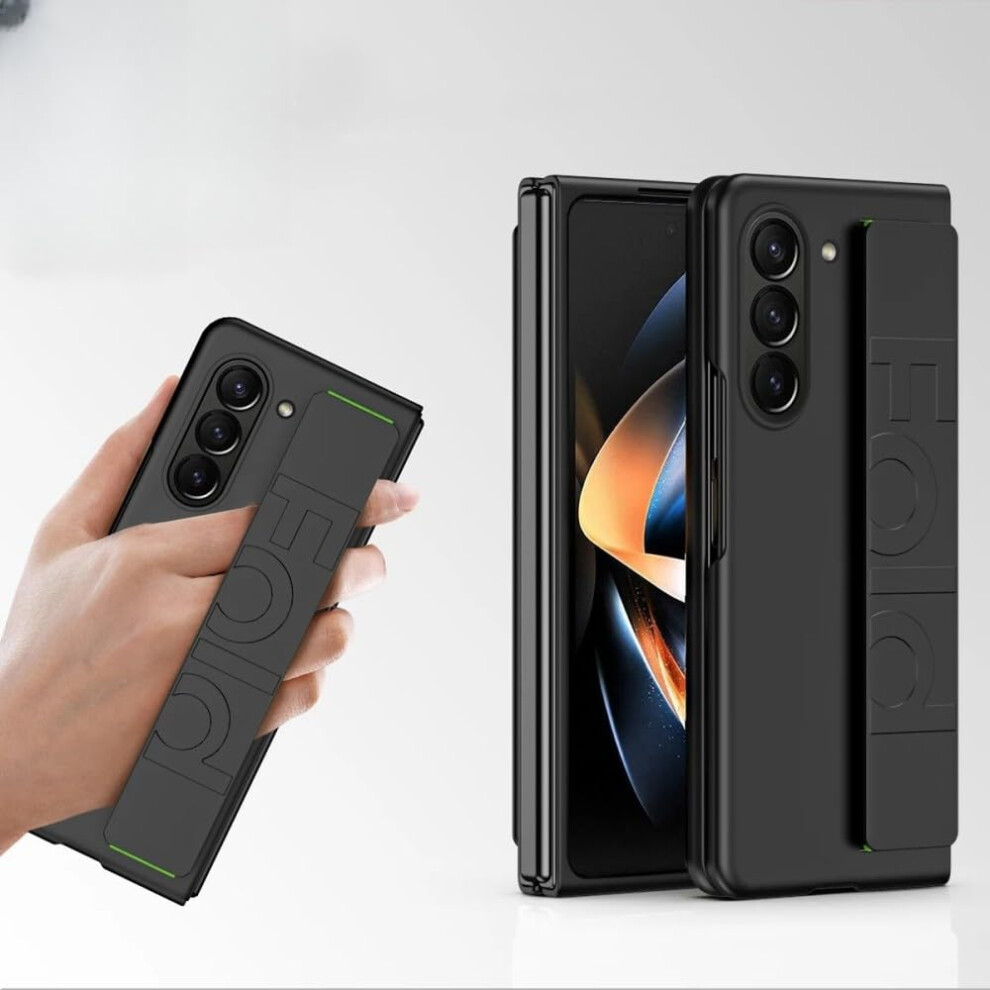 Wrist Strap Phone Case Galaxy Z Fold 6 5 4 3 5G, Hard Shell Plastic Hinge Protection, For Galaxy Z Fold6 Black 9354506641160