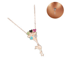 Balloon Girl Colgante Collar Rhinestones Joyería