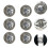 6 Pièces Bouton À Pour Vêtements Accessoire 6