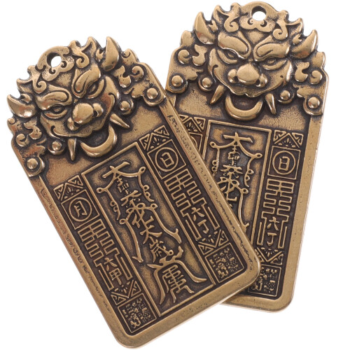 6St Gouden Messing Tiger Token Sleutelhanger DIY Accessoires 2