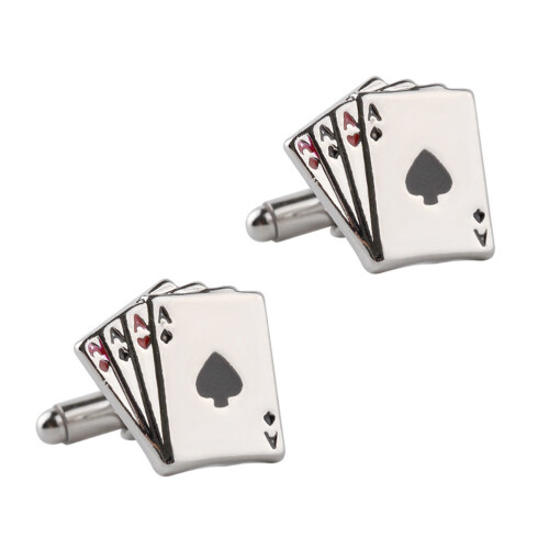 2Pcs Poker Abotoaduras De Acessórios Para