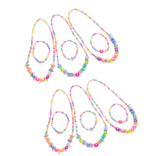 3 Conjuntos De Infantil Colar Miçangas Pulseira