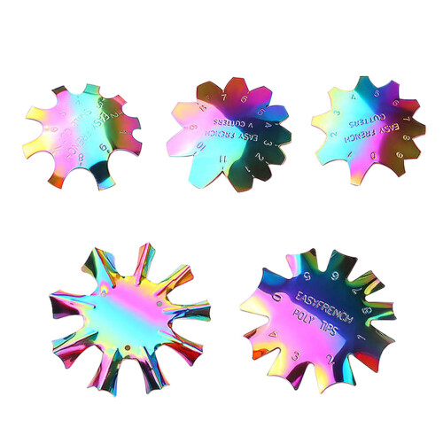5Pcs Franska Manikyr Formmallar För Naglar 1