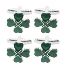 2 Pares De Botões De Punho Shamrock Para Social