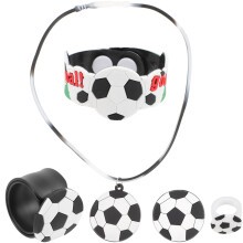 Conjunto De Pulseira Infantil Com Colar, Broche E Anel De Futebol