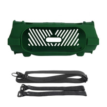 Silicone Protective Case for JBL charge6 Drop-Proof, Scratch Resistant, Shock-Absorbing Sleeve, Green Shoulder Strap