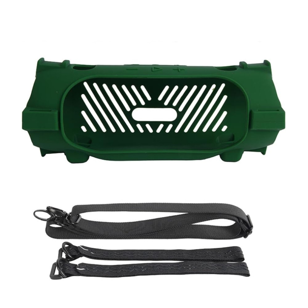 Silicone Protective Case For Jbl Charge6 Drop-Proof, Scratch Resistant, Shock-Absorbing Sleeve, Shoulder Strap Green 9084446721935