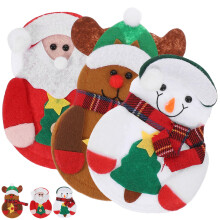 6 Pcs Cutlery Bag Father Man Christmas Utensils Holder Snowman Decor