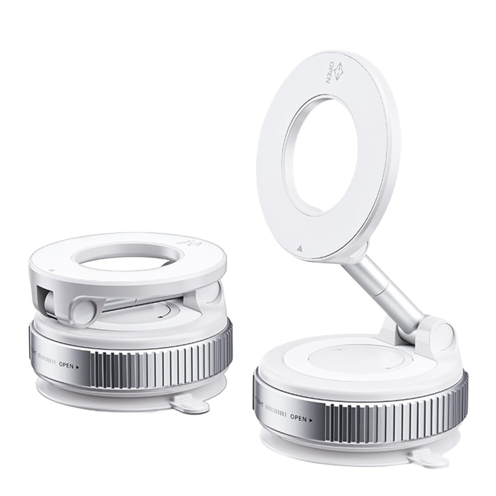 Magnetic Phone Holder Car Dashboard Vacuum Suction Mount, 360 Degree Adjustable, Smartphone Stand White 9105992857890