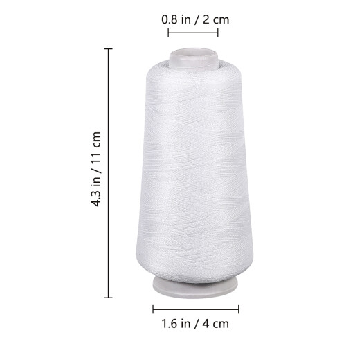 3000 Yard Blekt Polyester Sytråd För Sömmaskin och Handarbete (Vit) 1
