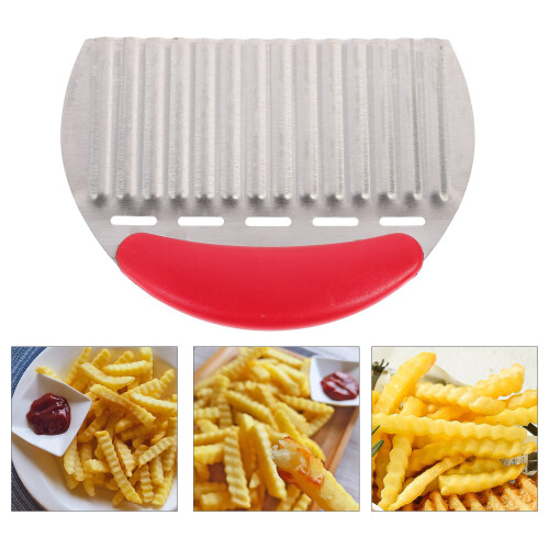 1 Stycke Rostfritt Potatis Vågformad Skärare 2