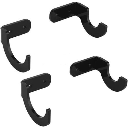2 Piece Acrylic Bat Holder Wall Mount Display For Bats Horizontal Design Black 1