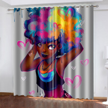Blackout Eyelet Curtains 79X84 Inches, Two Panels, Kids Bedroom Patterned, Thermal Insulated, Super Soft