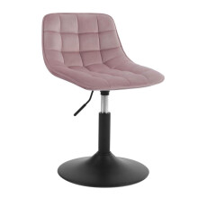 (Pink, 1 set) WOLTU Dressing Stool Swivel Velvet Modern Breakfast Dining Chair Rotatable Stool for Kitchen Counter Clinic, Bar Stool, Adjustable Gas