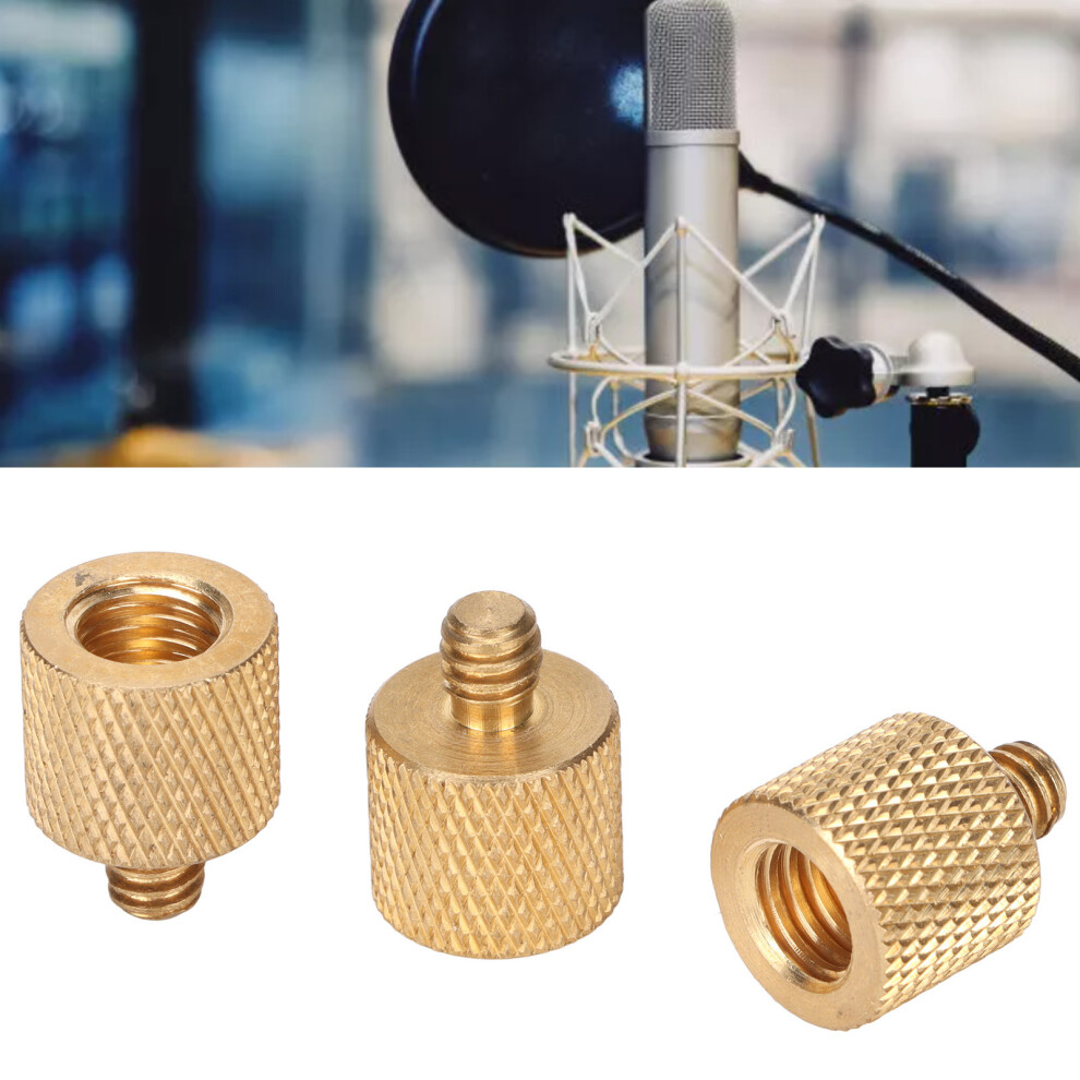 3Pcs Copper 1/4In Male To 3/8In Female Screw Adapter For Camera Tripods 4691357297036