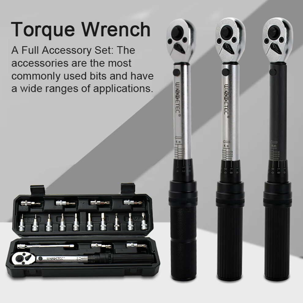 Wisretec 18Pcs 1/4Â Adjustable Torque Wrench Set 2-20Nm For Bicycle Car Home 7661357296978