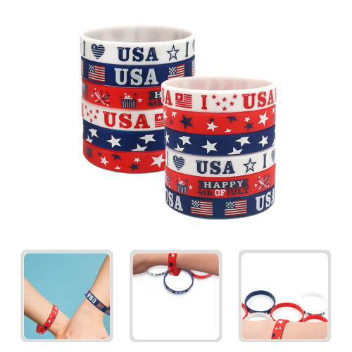 12 Onafhankelijkheidsdag Feest Armbanden Silicone Thema 2