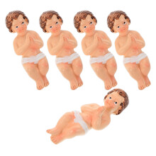 5 Stuks Mini Hars Baby Beeldje Voor Kerstdecor Thuis