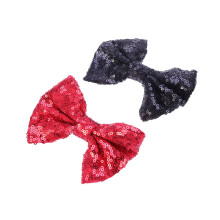 2 Unidades Horquillas Con Paillettes Niñas Rojo Negro