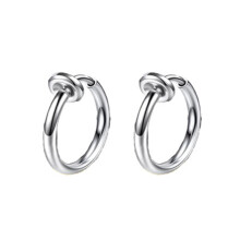 1 Paire De Boucles D'oreilles Argentées 18 Mm En Acier Perçage