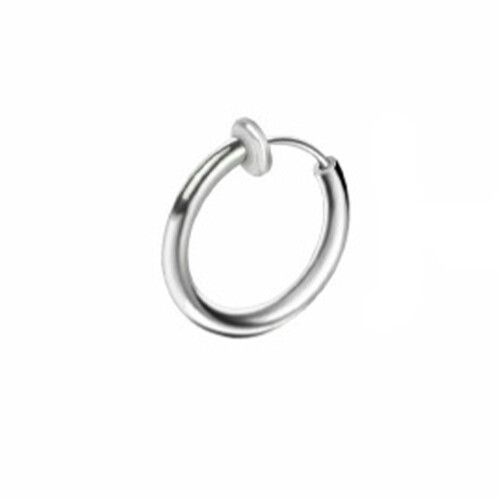 1 Paire De Boucles D'oreilles Argentées 18 Mm En Acier Perçage 1