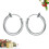1 Paire De Boucles D'oreilles Argentées 18 Mm En Acier Perçage 6