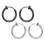 1 Paire De Boucles D'oreilles Argentées 18 Mm En Acier Perçage 3