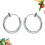 1 Paire De Boucles D'oreilles Argentées 18 Mm En Acier Perçage 8