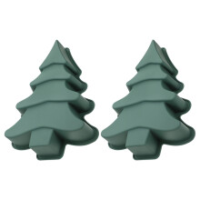 2Pcs Silicone Christmas Tree Mold for DIY Cake Baking Green Silicone