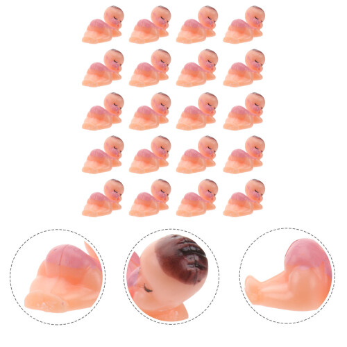 20St Miniatyr Sovande Baby Shower Pyssel Pink 2