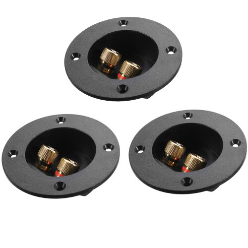 3Pcs Diy Högtalarlåda Terminal Skruvförbindare Subwoofer Svart