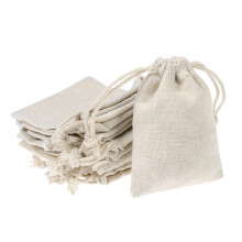 10St Zakjes Beige, Trekkoord Gift Bags Voor Sieraden En Snoep