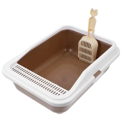 Pet Kattlitterbox Antisprick Katttoilettbricka Med Sandskopa